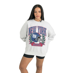 New York Giants Gameday Couture Women's Heritage Premium Fleece Pullover Sweatshirt - Gray - NFL