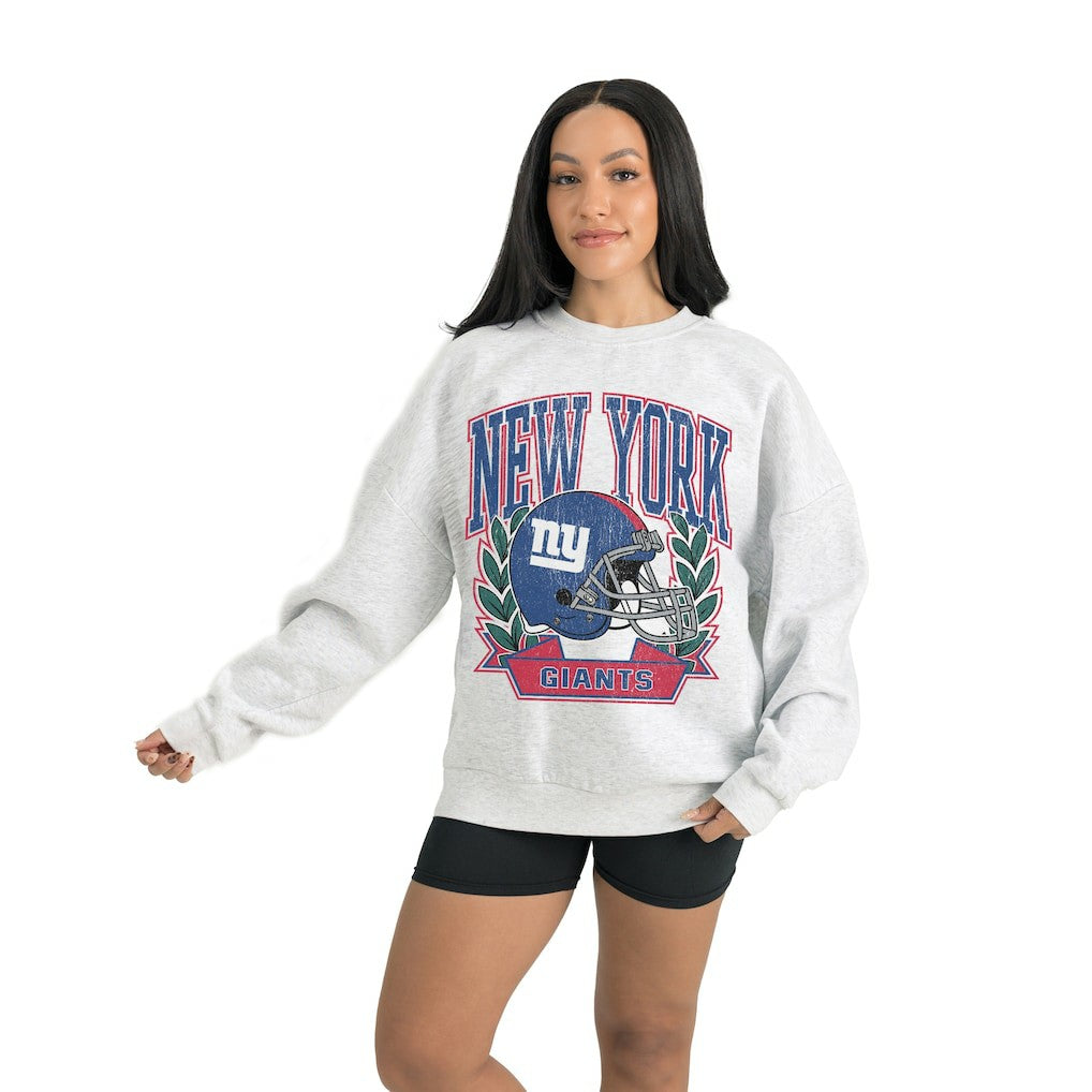 New York Giants Gameday Couture Women's Heritage Premium Fleece Pullover Sweatshirt - Gray - NFL