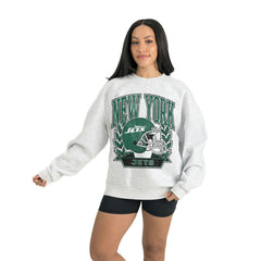 New York Jets Gameday Couture Women's Heritage Premium Fleece Pullover Sweatshirt - Gray - NFL