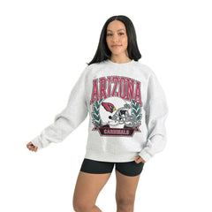 Arizona Cardinals Gameday Couture Women's Heritage Premium Fleece Pullover Sweatshirt - Gray - NFL