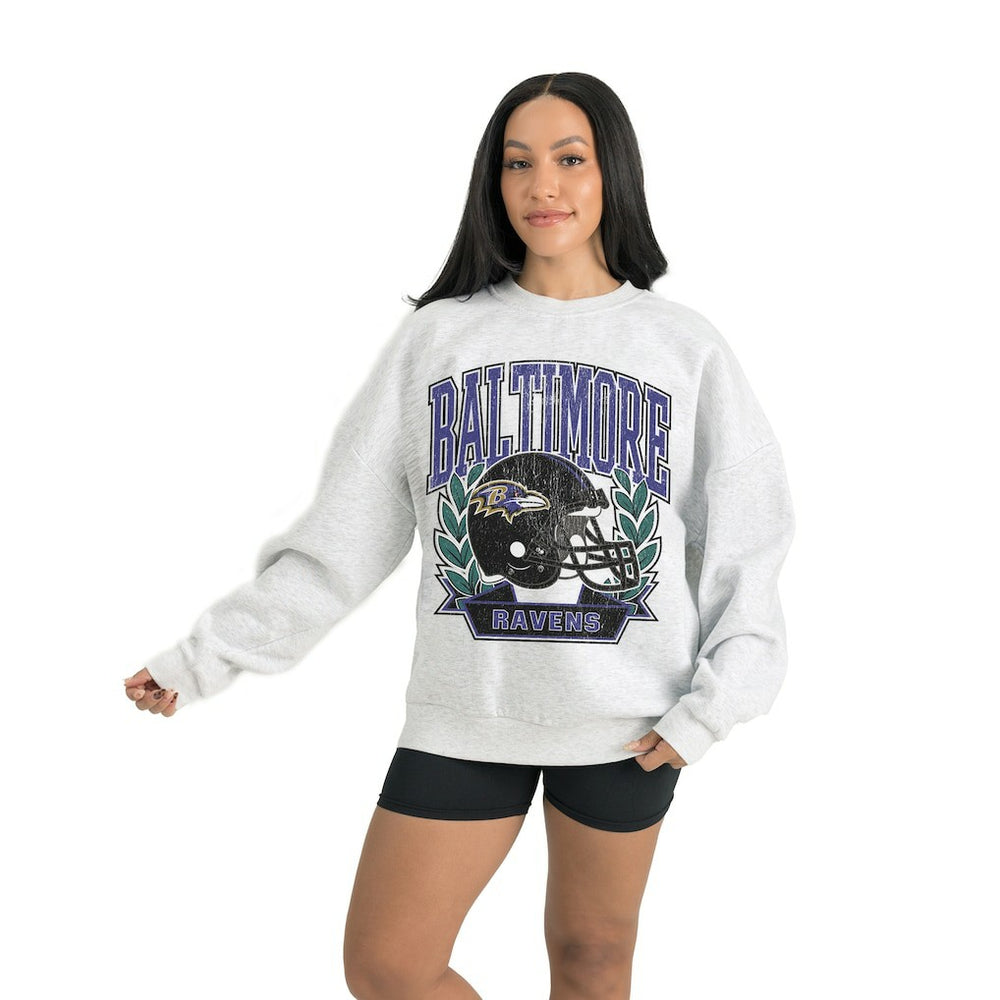 Baltimore Ravens Gameday Couture Women's Heritage Premium Fleece Pullover Sweatshirt - Gray - NFL