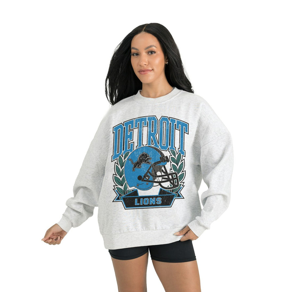 Detroit Lions Gameday Couture Women's Heritage Premium Fleece Pullover Sweatshirt - Gray - NFL