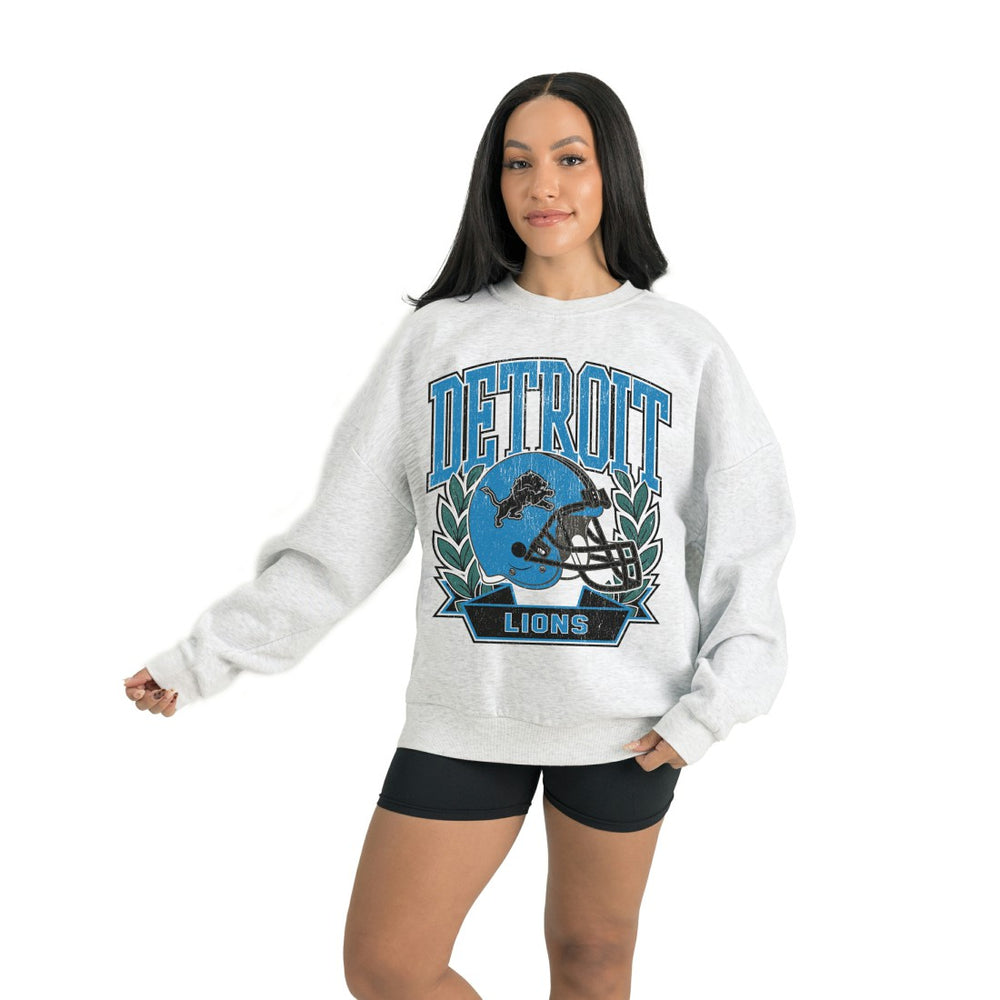 Detroit Lions Gameday Couture Women's Heritage Premium Fleece Pullover Sweatshirt - Gray - NFL