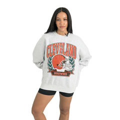Cleveland Browns Gameday Couture Women's Heritage Premium Fleece Pullover Sweatshirt - Gray - NFL