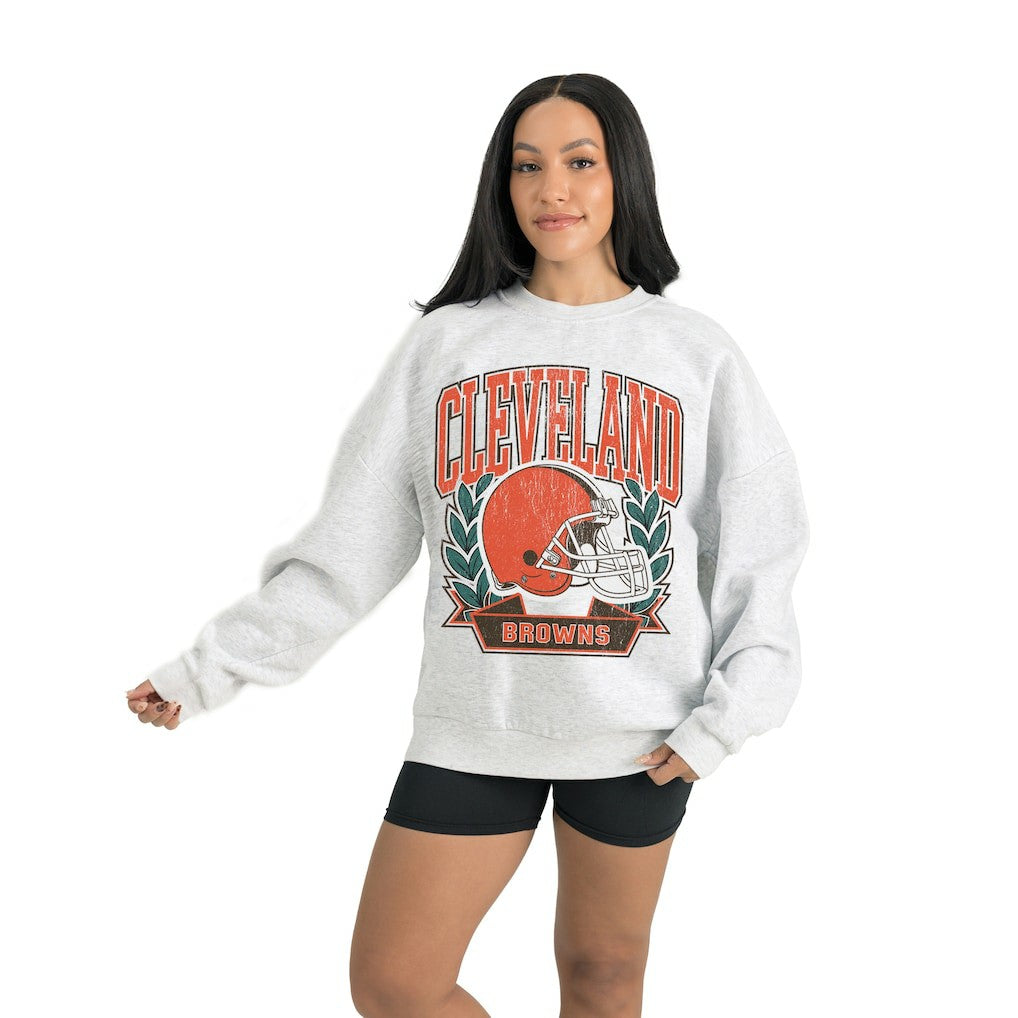 Cleveland Browns Gameday Couture Women's Heritage Premium Fleece Pullover Sweatshirt - Gray - NFL