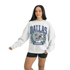 Dallas Cowboys Gameday Couture Women's Heritage Premium Fleece Pullover Sweatshirt - Gray - NFL