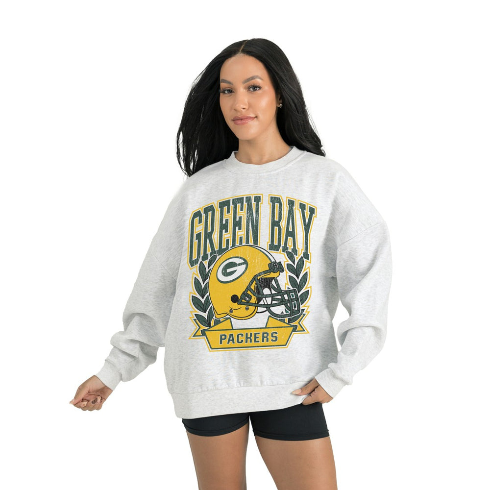 Green Bay Packers Gameday Couture Women's Heritage Premium Fleece Pullover Sweatshirt - Gray - NFL