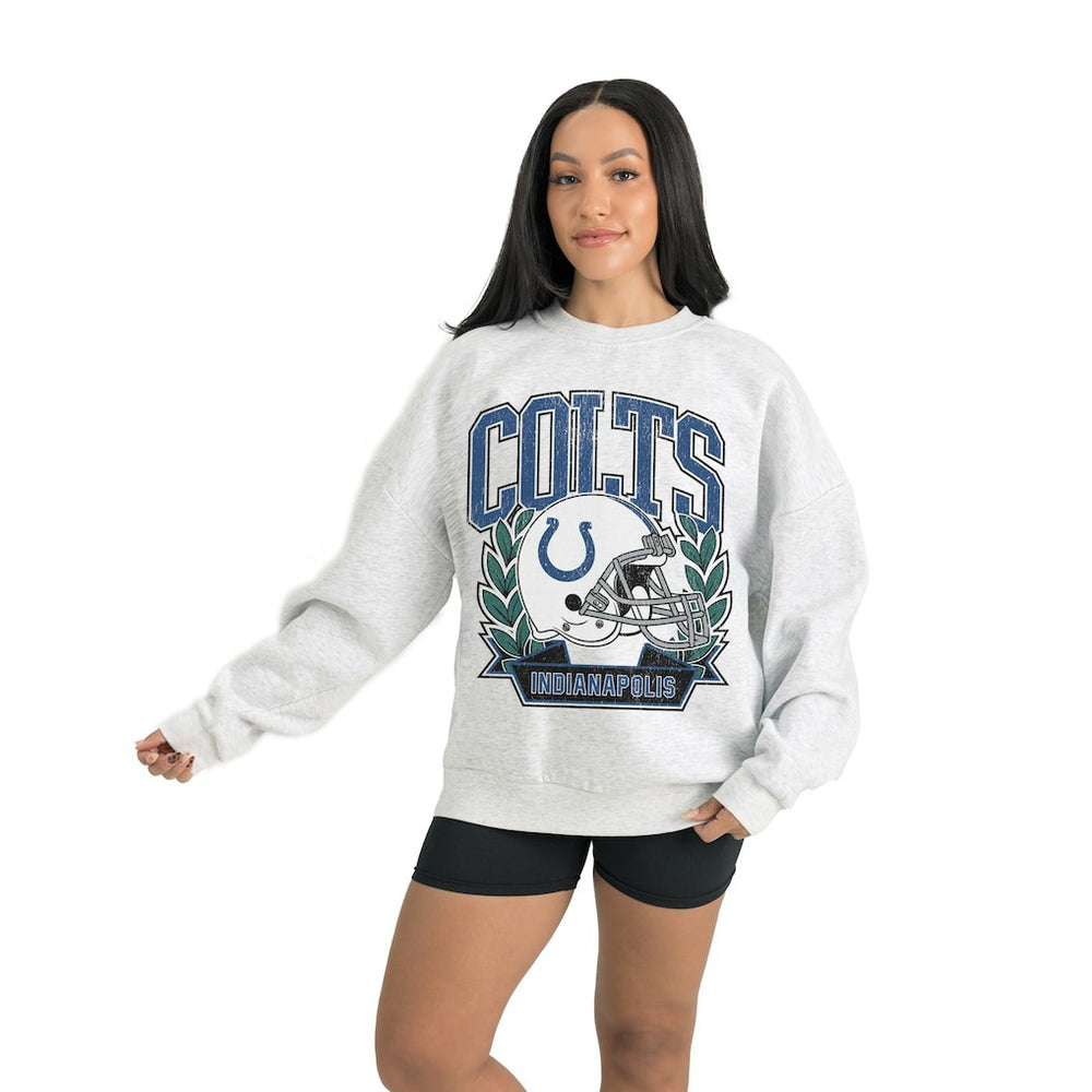 Indianapolis Colts Gameday Couture Women's Heritage Premium Fleece Pullover Sweatshirt - Gray - NFL