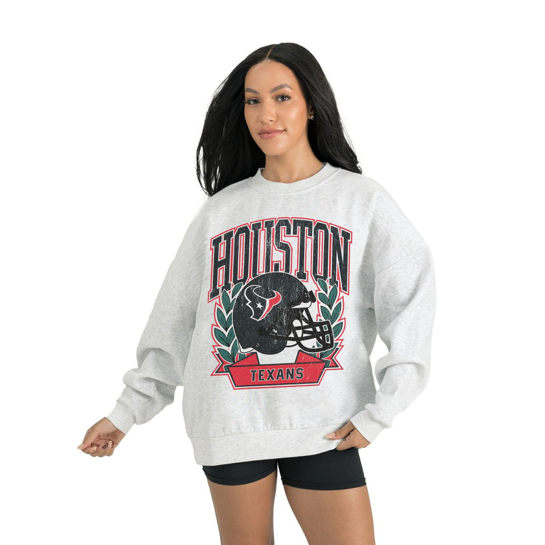 Houston Texans Gameday Couture Women's Heritage Premium Fleece Pullover Sweatshirt - Gray - NFL