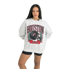 Houston Texans Gameday Couture Women's Heritage Premium Fleece Pullover Sweatshirt - Gray - NFL