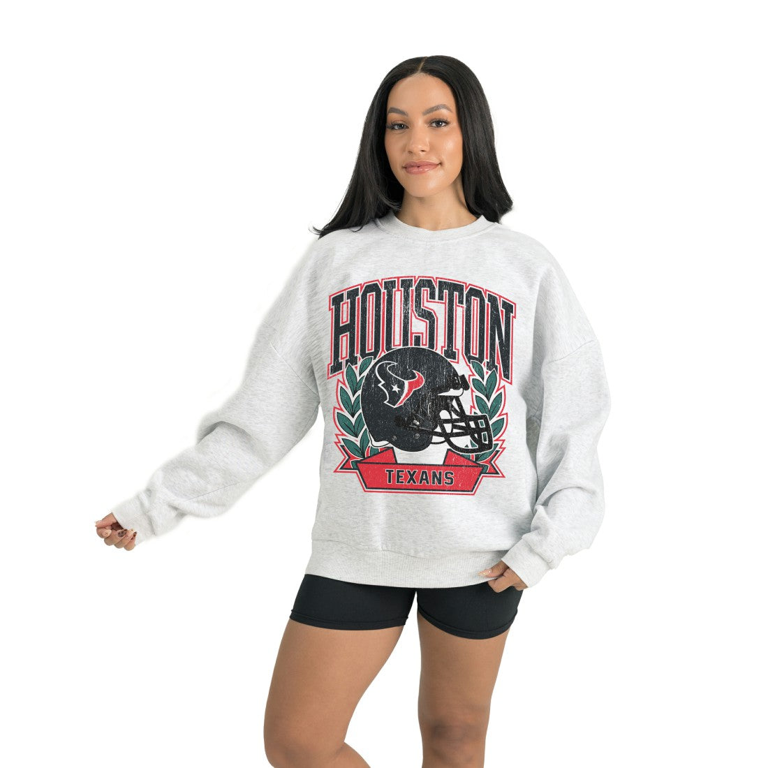 Houston Texans Gameday Couture Women's Heritage Premium Fleece Pullover Sweatshirt - Gray - NFL