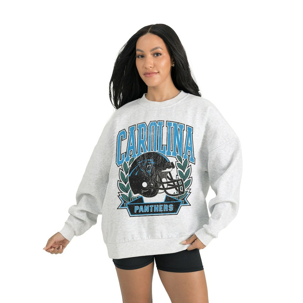 Carolina Panthers Gameday Couture Women's Heritage Premium Fleece Pullover Sweatshirt - Gray - NFL
