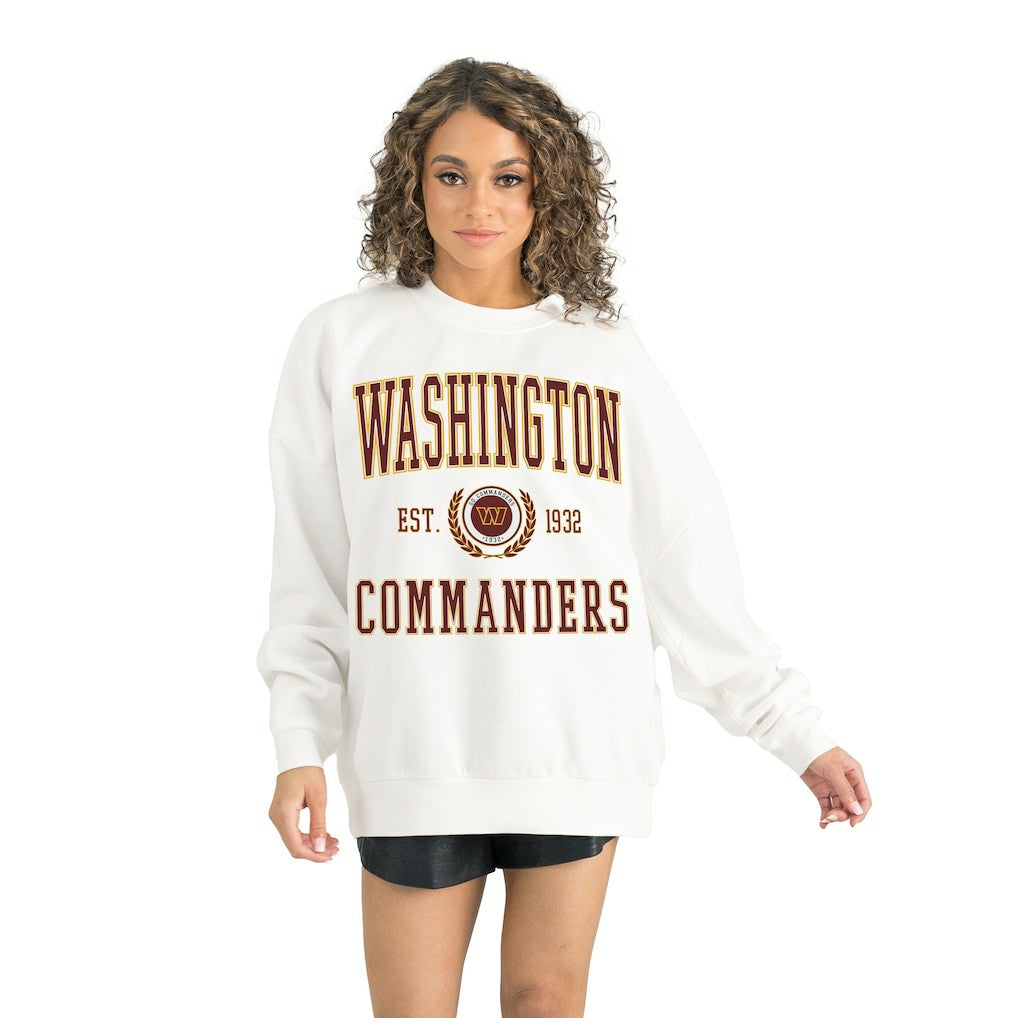 Washington Commanders Gameday Couture Women's Timeless Triumph Premium Fleece Pullover Sweatshirt - White - NFL