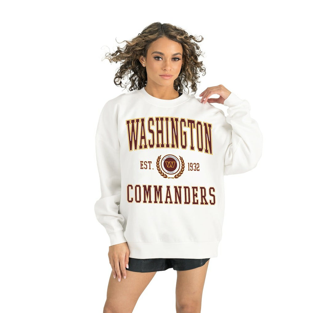 Washington Commanders Gameday Couture Women's Timeless Triumph Premium Fleece Pullover Sweatshirt - White - NFL
