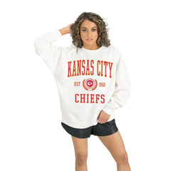 Kansas City Chiefs Gameday Couture Women's Timeless Triumph Premium Fleece Pullover Sweatshirt - White - NFL