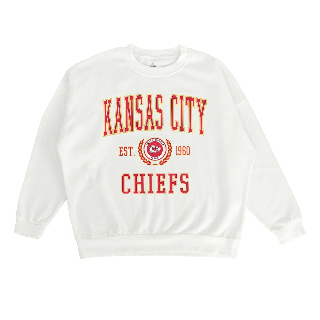 Kansas City Chiefs Gameday Couture Women's Timeless Triumph Premium Fleece Pullover Sweatshirt - White - NFL