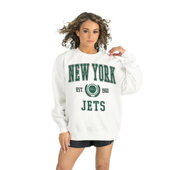 New York Jets Gameday Couture Women's Timeless Triumph Premium Fleece Pullover Sweatshirt - White - NFL
