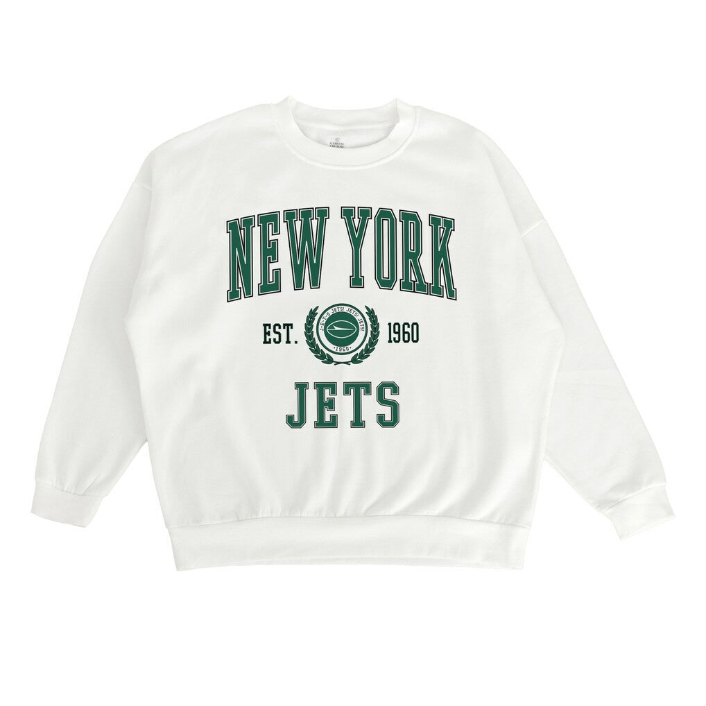 New York Jets Gameday Couture Women's Timeless Triumph Premium Fleece Pullover Sweatshirt - White - NFL