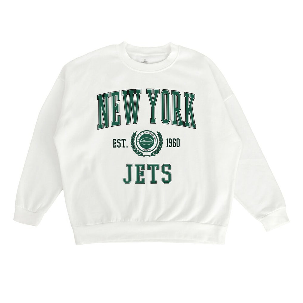 New York Jets Gameday Couture Women's Timeless Triumph Premium Fleece Pullover Sweatshirt - White - NFL