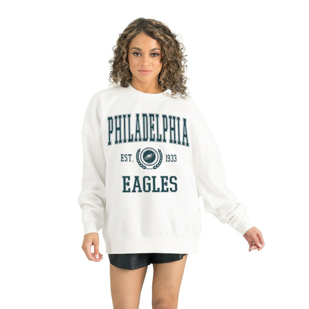 Philadelphia Eagles Gameday Couture Women's Timeless Triumph Premium Fleece Pullover Sweatshirt - White - NFL
