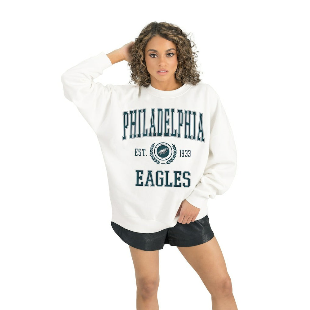 Philadelphia Eagles Gameday Couture Women's Timeless Triumph Premium Fleece Pullover Sweatshirt - White - NFL