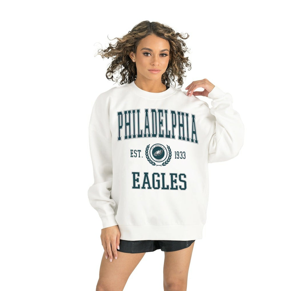 Philadelphia Eagles Gameday Couture Women's Timeless Triumph Premium Fleece Pullover Sweatshirt - White - NFL