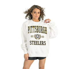 Pittsburgh Steelers Gameday Couture Women's Timeless Triumph Premium Fleece Pullover Sweatshirt - White - NFL