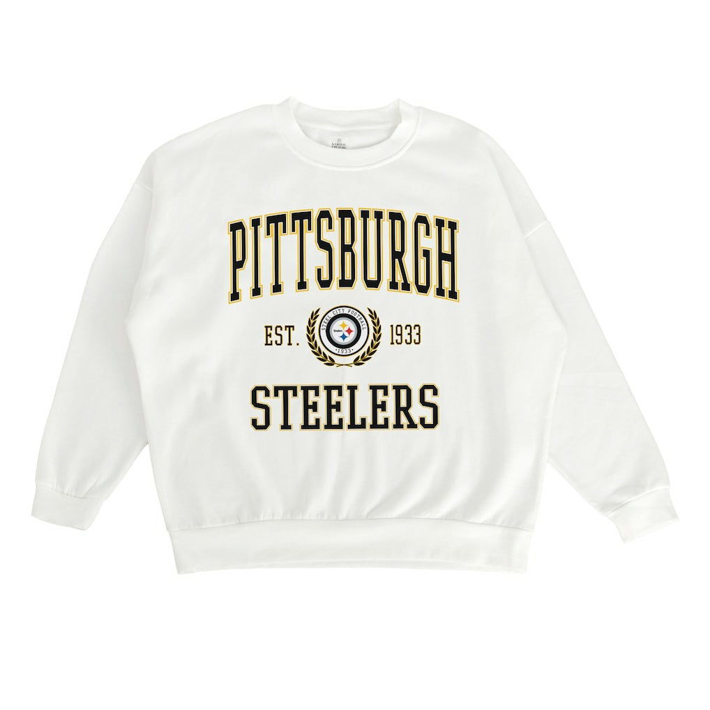 Pittsburgh Steelers Gameday Couture Women's Timeless Triumph Premium Fleece Pullover Sweatshirt - White - NFL