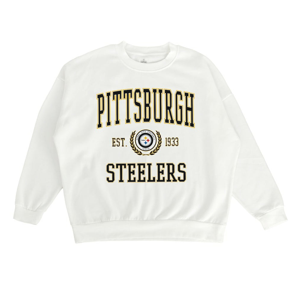Pittsburgh Steelers Gameday Couture Women's Timeless Triumph Premium Fleece Pullover Sweatshirt - White - NFL