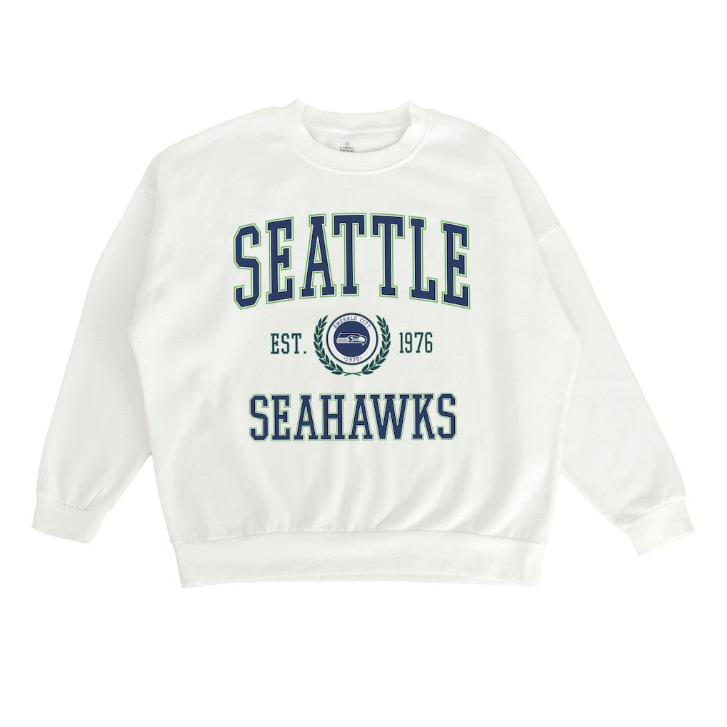 Seattle Seahawks Gameday Couture Women's Timeless Triumph Premium Fleece Pullover Sweatshirt - White - NFL