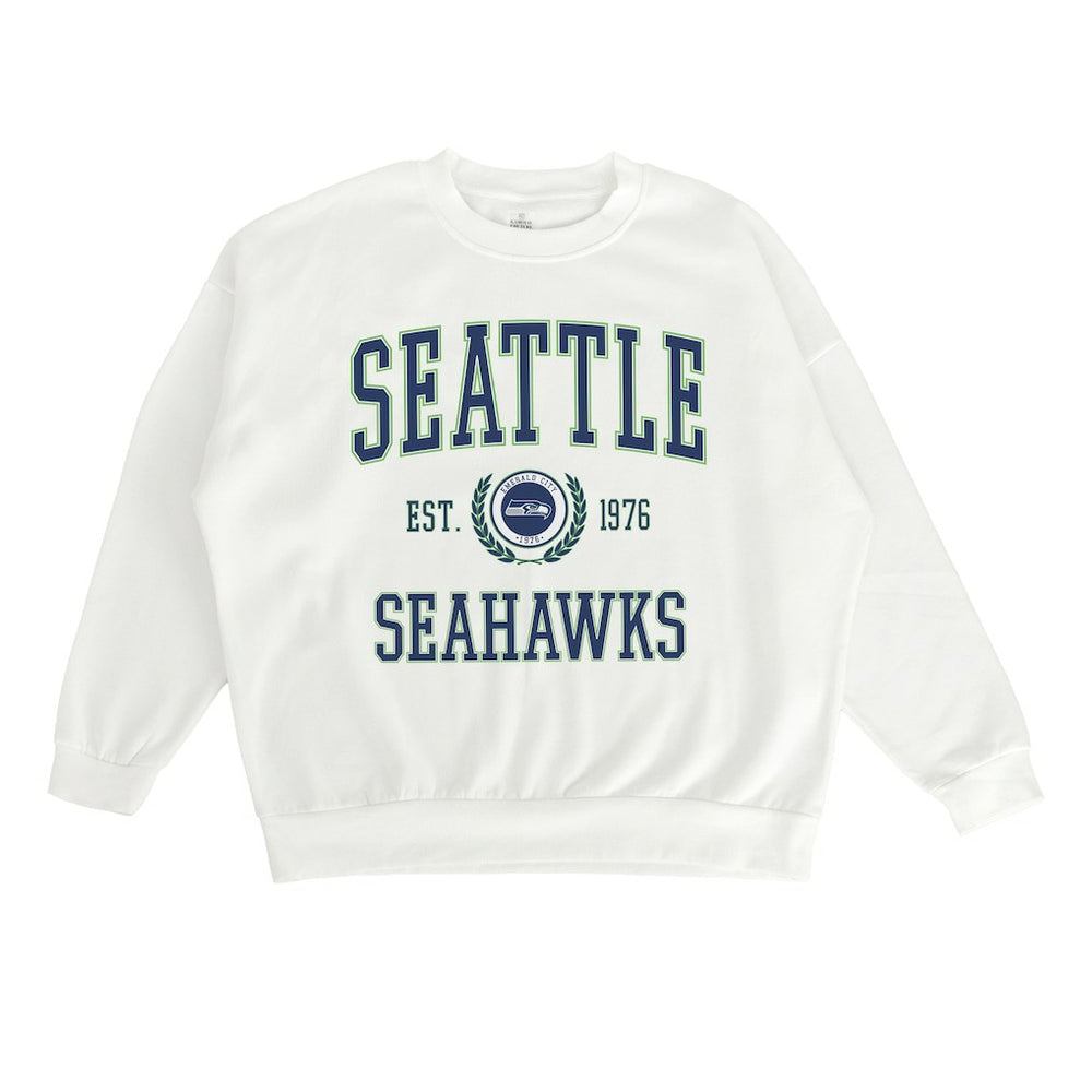 Seattle Seahawks Gameday Couture Women's Timeless Triumph Premium Fleece Pullover Sweatshirt - White - NFL