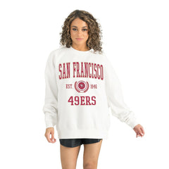 San Francisco 49ers Gameday Couture Women's Timeless Triumph Premium Fleece Pullover Sweatshirt - White - NFL