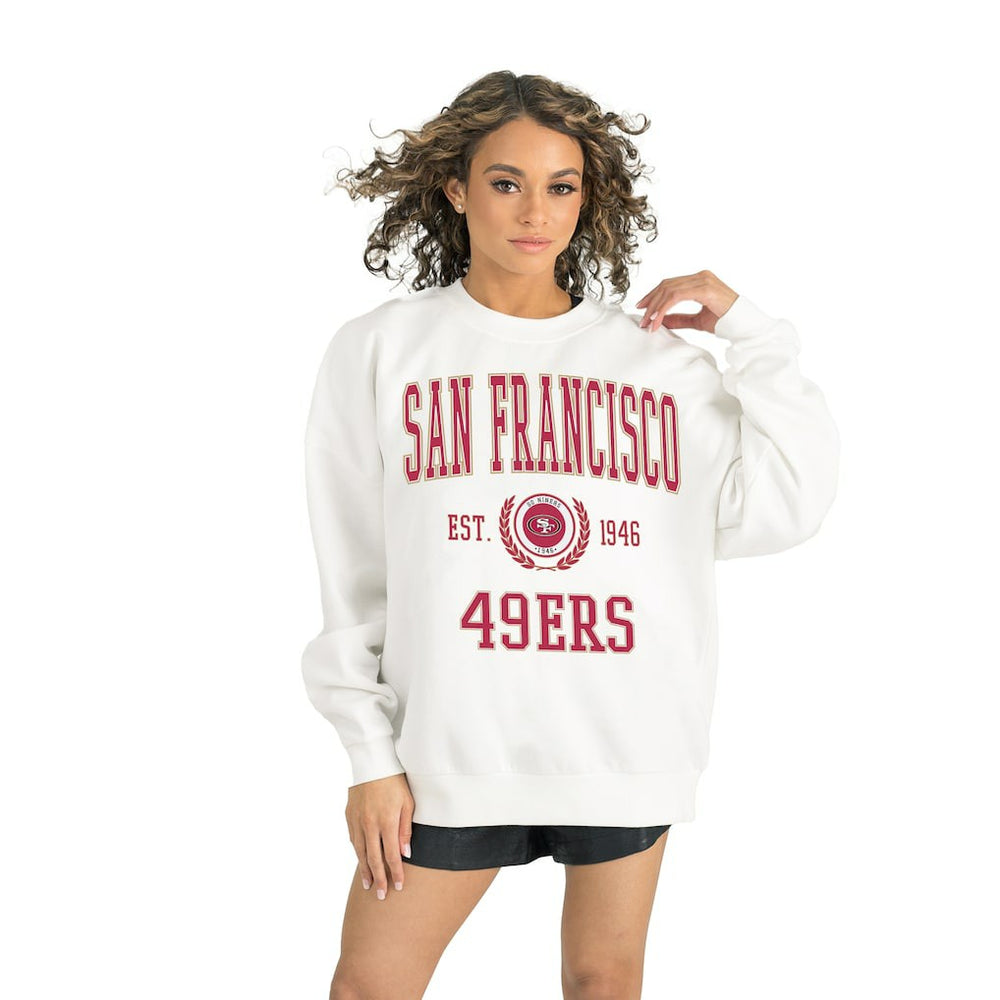 San Francisco 49ers Gameday Couture Women's Timeless Triumph Premium Fleece Pullover Sweatshirt - White - NFL
