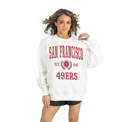 San Francisco 49ers Gameday Couture Women's Timeless Triumph Premium Fleece Pullover Sweatshirt - White - NFL