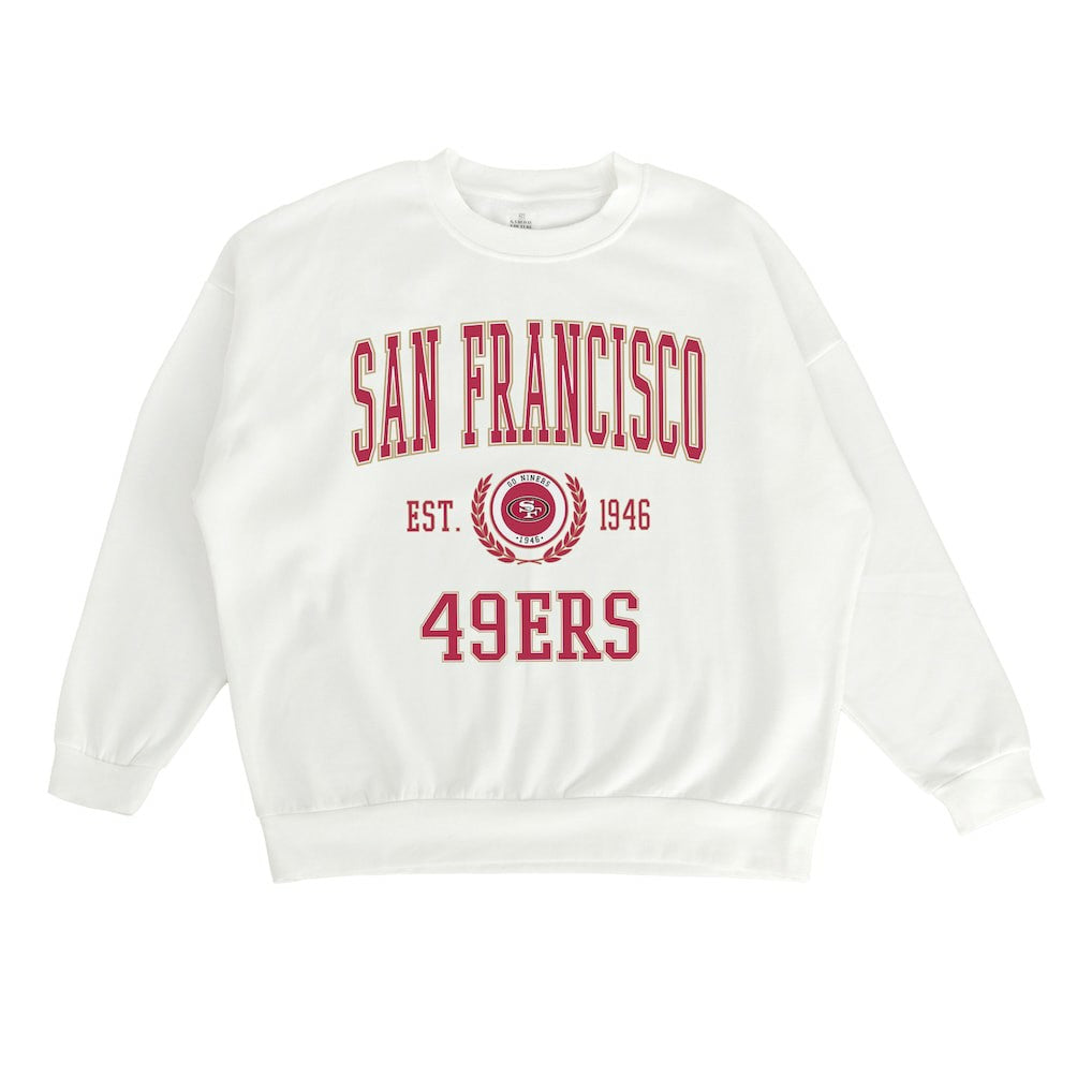 San Francisco 49ers Gameday Couture Women's Timeless Triumph Premium Fleece Pullover Sweatshirt - White - NFL