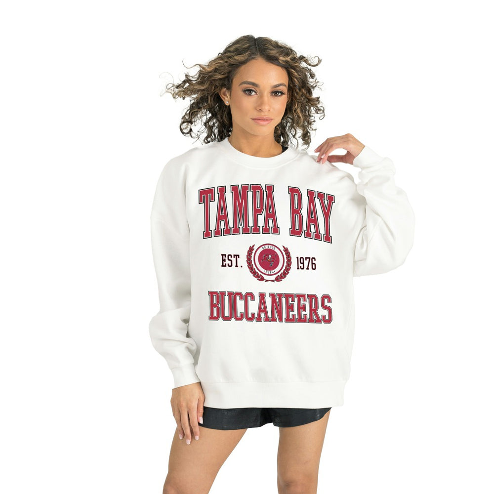 Tampa Bay Buccaneers Gameday Couture Women's Timeless Triumph Premium Fleece Pullover Sweatshirt - White - NFL