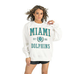 Miami Dolphins Gameday Couture Women's Timeless Triumph Premium Fleece Pullover Sweatshirt - White - NFL