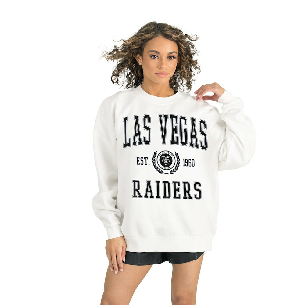 Las Vegas Raiders Gameday Couture Women's Timeless Triumph Premium Fleece Pullover Sweatshirt - White - NFL
