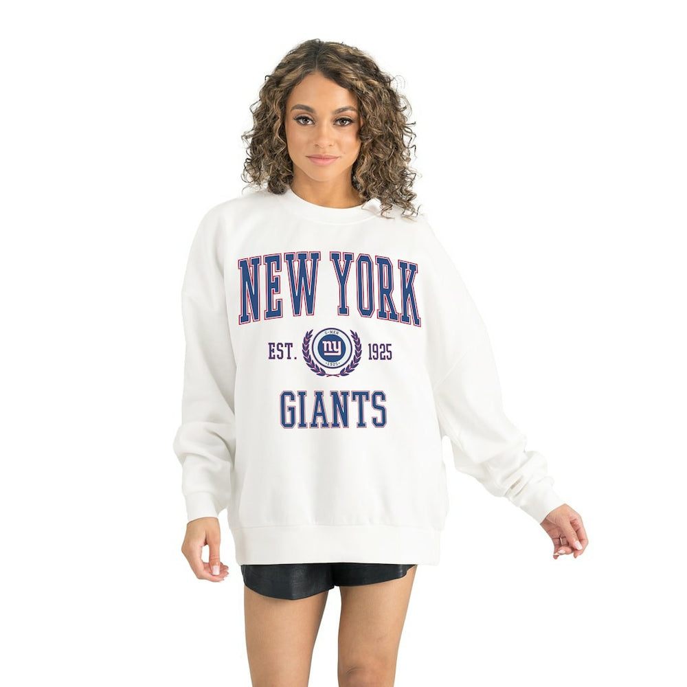 New York Giants Gameday Couture Women's Timeless Triumph Premium Fleece Pullover Sweatshirt - White - NFL