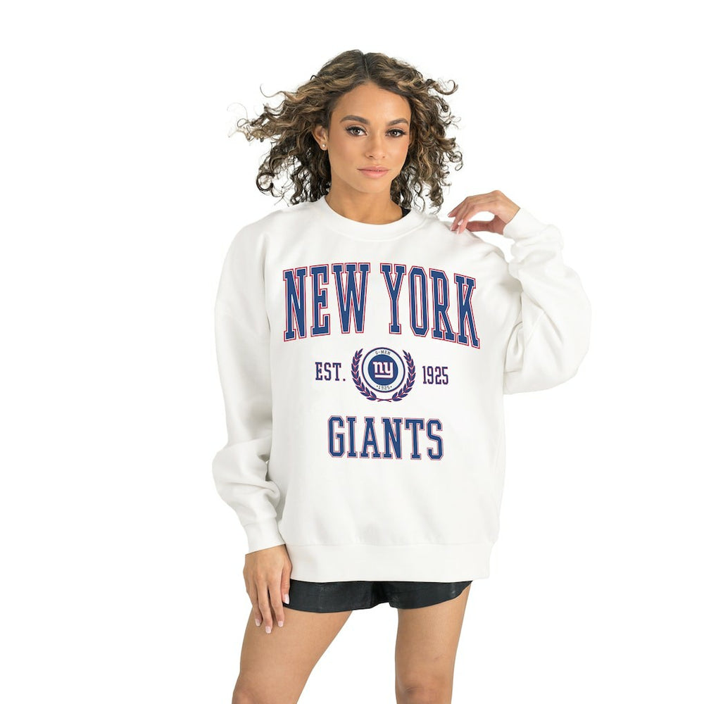 New York Giants Gameday Couture Women's Timeless Triumph Premium Fleece Pullover Sweatshirt - White - NFL