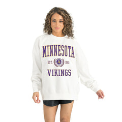 Minnesota Vikings Gameday Couture Women's Timeless Triumph Premium Fleece Pullover Sweatshirt - White - NFL