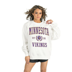 Minnesota Vikings Gameday Couture Women's Timeless Triumph Premium Fleece Pullover Sweatshirt - White - NFL