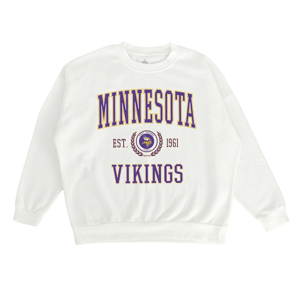 Minnesota Vikings Gameday Couture Women's Timeless Triumph Premium Fleece Pullover Sweatshirt - White - NFL