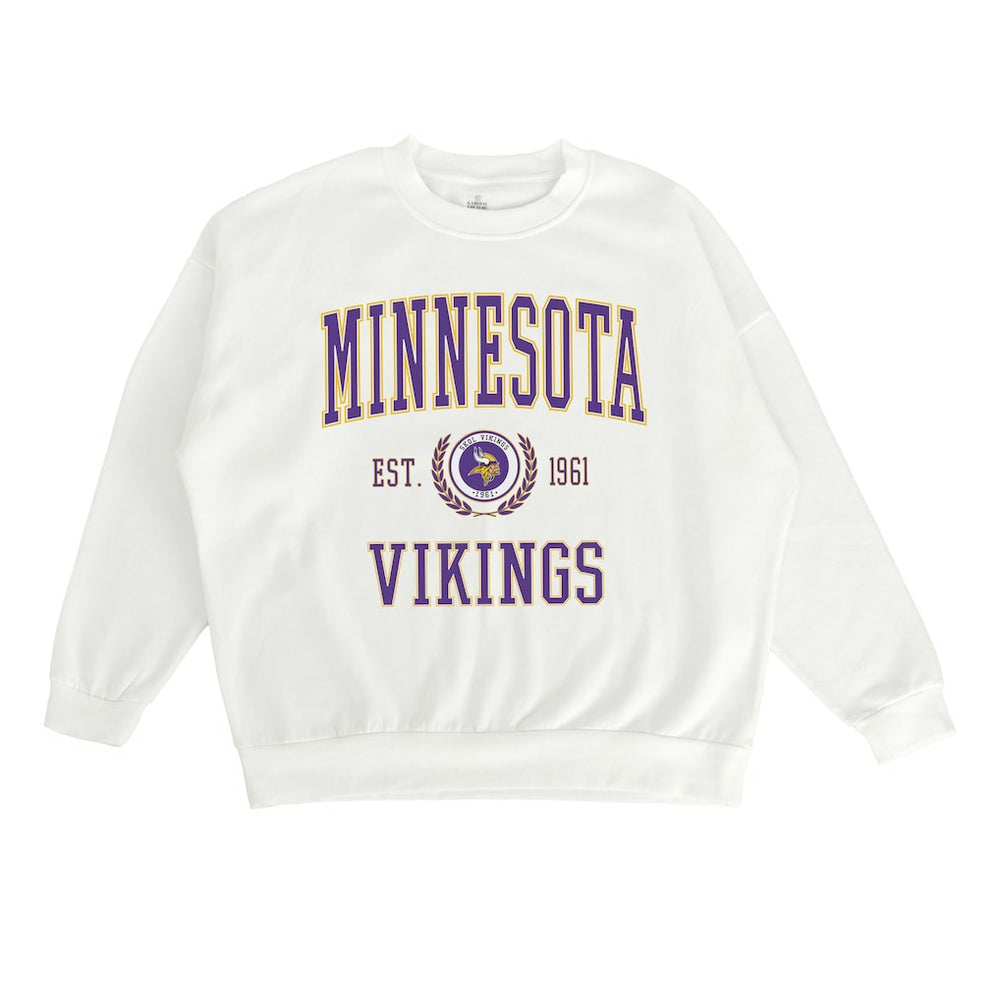 Minnesota Vikings Gameday Couture Women's Timeless Triumph Premium Fleece Pullover Sweatshirt - White - NFL