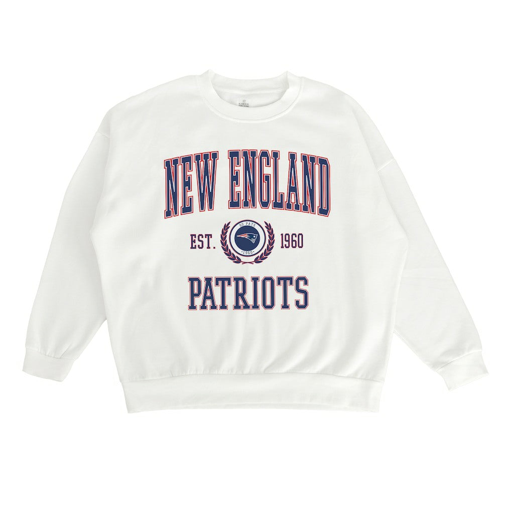 New England Patriots Gameday Couture Women's Timeless Triumph Premium Fleece Pullover Sweatshirt - White - NFL