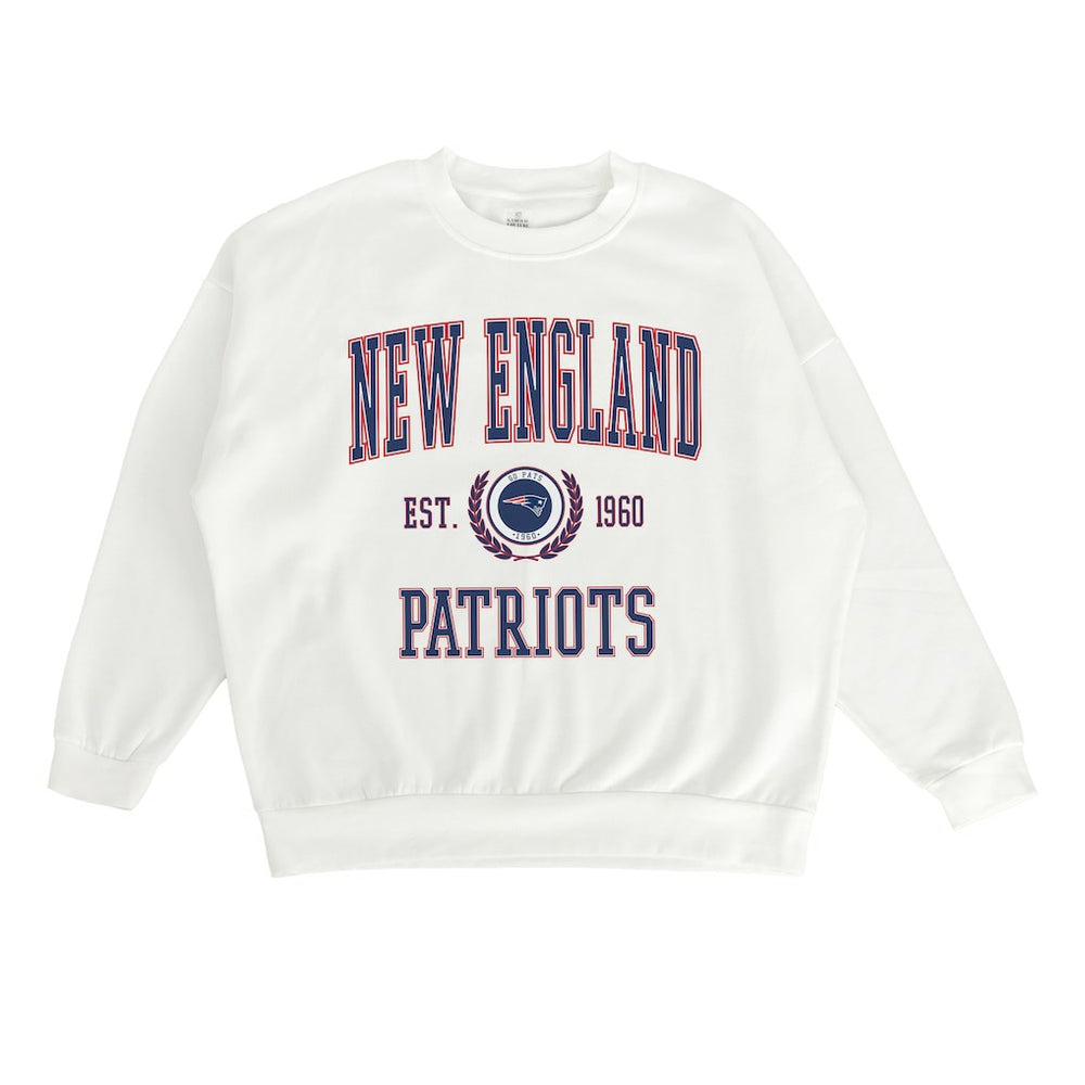 New England Patriots Gameday Couture Women's Timeless Triumph Premium Fleece Pullover Sweatshirt - White - NFL