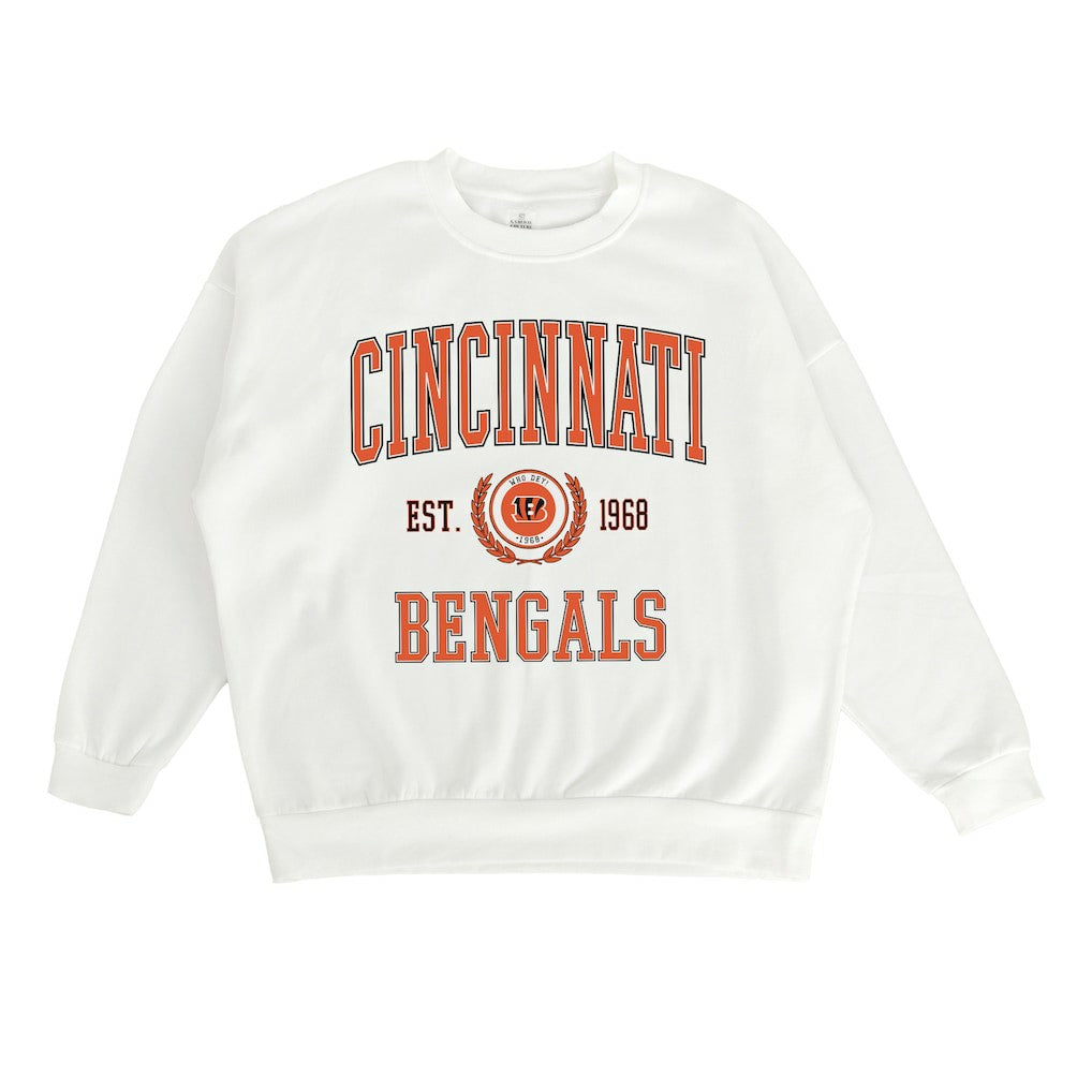 Cincinnati Bengals Gameday Couture Women's Timeless Triumph Premium Fleece Pullover Sweatshirt - White - NFL