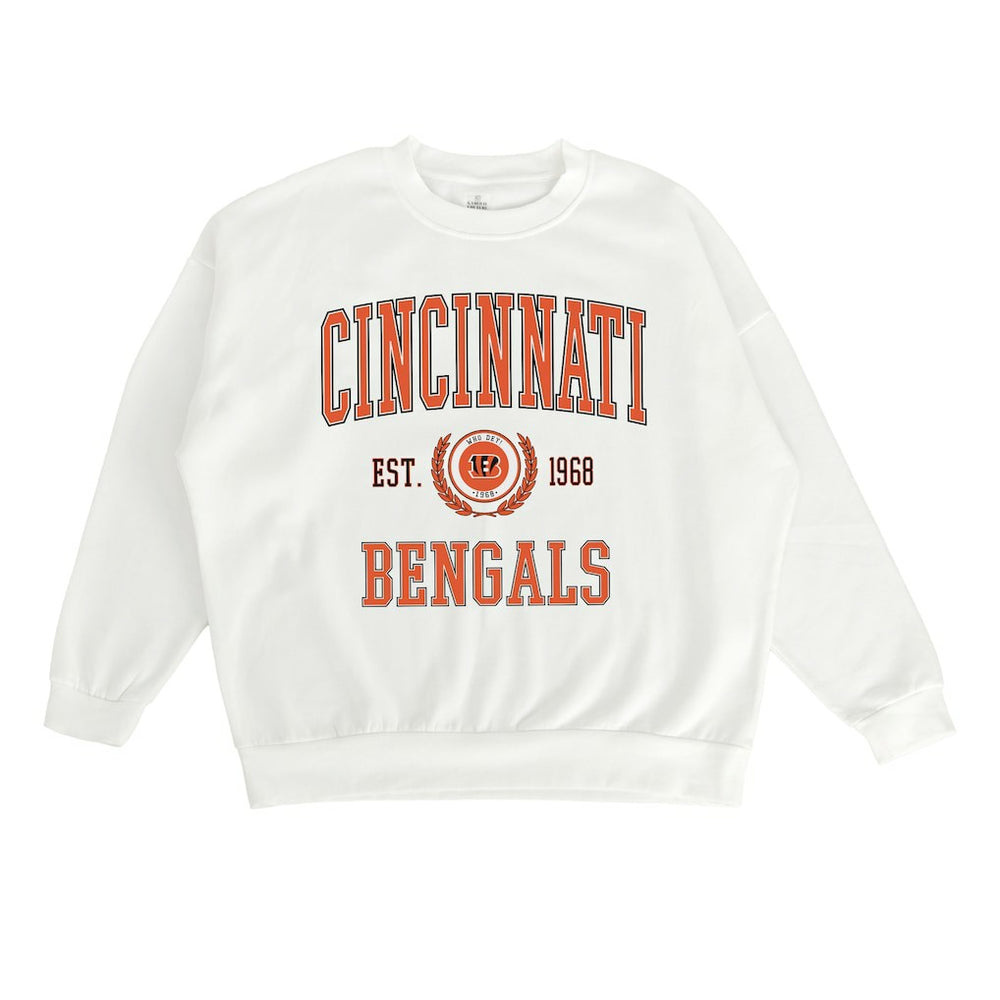 Cincinnati Bengals Gameday Couture Women's Timeless Triumph Premium Fleece Pullover Sweatshirt - White - NFL