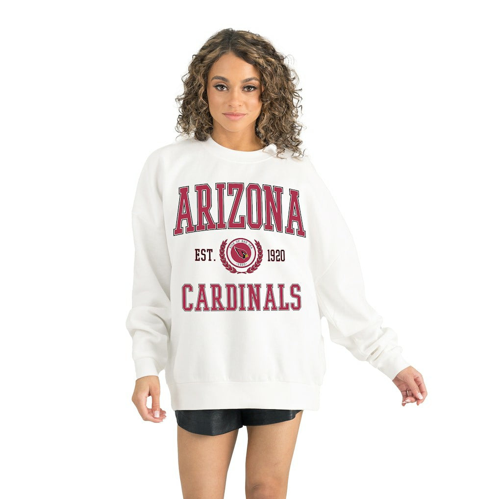Arizona Cardinals Gameday Couture Women's Timeless Triumph Premium Fleece Pullover Sweatshirt - White - NFL