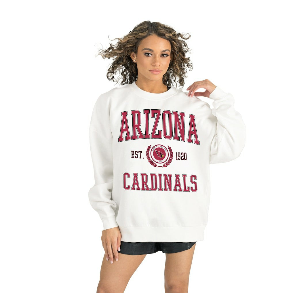 Arizona Cardinals Gameday Couture Women's Timeless Triumph Premium Fleece Pullover Sweatshirt - White - NFL